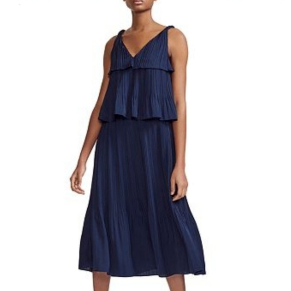 Maje pleated satin dress